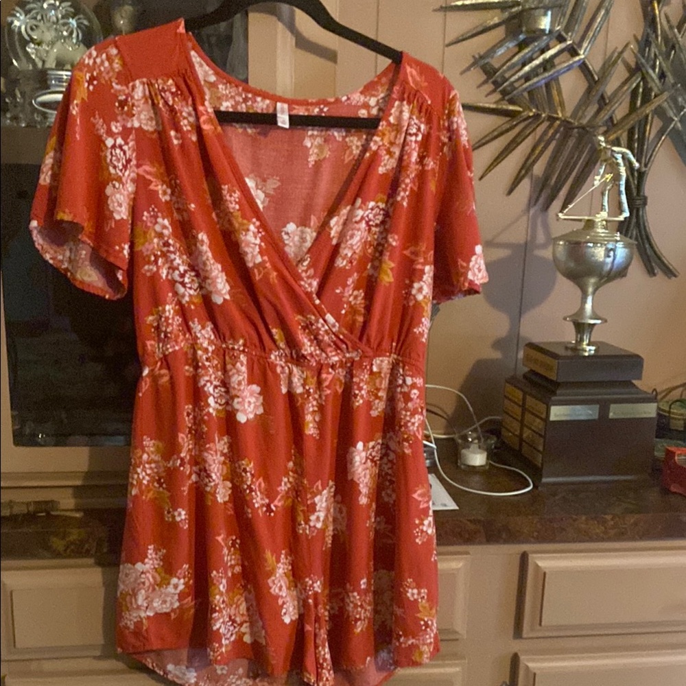 Floral Red Dress